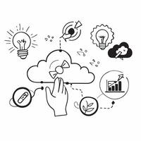 Cloud Investment Analysis concept as Financial analysts evaluate the ROI of investing in cloud technologies for their companies in Photo Stock Concept Clear Set 2 vector