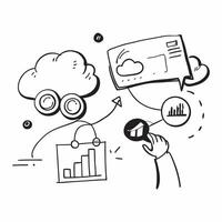 Cloud Analytics for Business Intelligence concept as Businesses use cloud analytics to gain insights and enhance business intelligence operations in Photo Stock Concept Clear vector