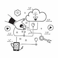 Cloud Driven Data Analytics Platform Launch concept as Launch of a cutting edge cloud driven analytics platform to process and visualize vast data sets in Photo Stock Concept Clear vector