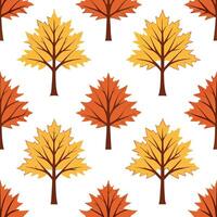 Classic autumn trees seamless tile pattern with maple and pine trees for timeless fall decor concept as Maple and pine trees arranged seamlessly in classic autumn colors for timele Clear Set 2 vector