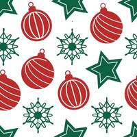 Christmas ornaments seamless tile pattern with festive red and green decorations for holiday decor concept as Festive red and green Christmas ornaments arranged seamlessly to enhan Clear vector