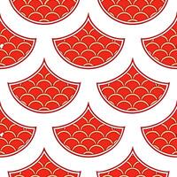 Chinese Dragon Art seamless tile pattern with vibrant reds and intricate scales for festive decor concept as Vibrant red dragons with intricate scales arranged seamlessly for festi Clear vector