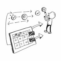 Career Path Visualization Board concept as An individual visualizes their career path using a detailed visualization board with goals and milestones in Photo Stock Concept Clear vector