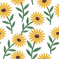 Bright summer flowers seamless pattern with large bold petals and vibrant colors for lively garden themes concept as Bright and bold summer flowers pattern with large petals and vi Clear vector