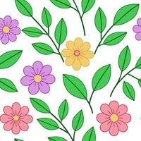 Bright spring nature seamless pattern with bold blooms and green leaf backgrounds for lively garden projects concept as Bright spring floral pattern featuring bold blooms and lush Clear Set 2 vector