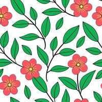 Bright spring nature seamless pattern with bold blooms and green leaf backgrounds for lively garden projects concept as Bright spring floral pattern featuring bold blooms and lush Clear vector
