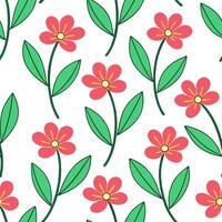Bright spring floral seamless pattern with bold petals and vibrant greens for energetic lively designs concept as Energetic spring floral pattern with bold petals and vibrant green Clear vector