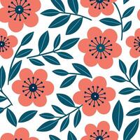 Bright spring floral seamless pattern with bold petals and vibrant greens for energetic lively designs concept as Energetic spring floral pattern with bold petals and vibrant green Clear Set 2 vector