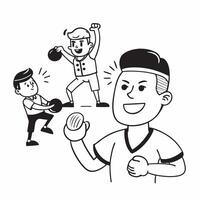 Boy with muscular dystrophy playing baseball concept as A boy with muscular dystrophy joyfully playing baseball with his team highlighting inclusion teamwork and the excitement of Clear Set 2 vector