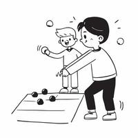 Boy with cerebral palsy playing boccia with friends concept as A boy with cerebral palsy joyfully playing boccia with friends showcasing inclusion teamwork and the excitement of th Clear Set 2 vector