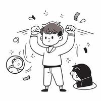 Boy with autism enjoying a karate class concept as A boy with autism joyfully participating in a karate class highlighting inclusion focus and the benefits of martial arts training Clear Set 2 vector