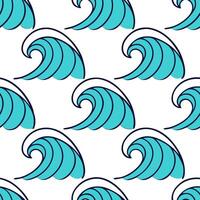 Bold summer waves seamless pattern with vibrant crashing waves and high contrast colors for energetic designs concept as Energetic summer waves pattern with bold crashing waves and Clear vector