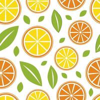 Bold summer seamless pattern with bright citrus fruits and playful colors for a refreshing summer aesthetic concept as Playful summer pattern with citrus fruits and bright colors i Clear vector