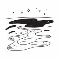 Bioluminescent Wave Watching concept as Spectators gather on the beach to watch waves crash with a brilliant bioluminescent display under the stars in Photo Stock Concept Clear vector