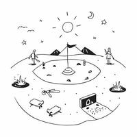 Bioluminescent Beach Party concept as Beachgoers enjoy a night party on a bioluminescent beach where every footstep in the sand glows in Photo Stock Concept Clear Set 2 vector