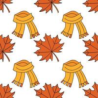 Autumn warmth seamless tile pattern with cozy blankets and golden maple leaves for inviting home decor concept as Cozy blankets and golden maple leaves arranged seamlessly to creat Clear Set 18 vector