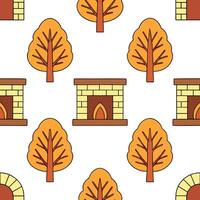 Autumn warmth seamless tile pattern with cozy blankets and golden maple leaves for inviting home decor concept as Cozy blankets and golden maple leaves arranged seamlessly to creat Clear Set 9 vector