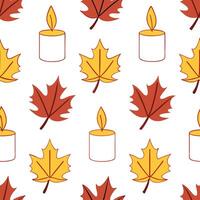 Autumn warmth seamless tile pattern with cozy blankets and golden maple leaves for inviting home decor concept as Cozy blankets and golden maple leaves arranged seamlessly to creat Clear Set 4 vector
