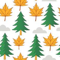 Autumn trees seamless tile pattern with vibrant maple and oak leaves for warm home decor concept as Vibrant maple and oak leaves arranged seamlessly to create warm and inviting aut Clear Set 8 vector