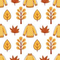 Autumn warmth seamless tile pattern with cozy blankets and golden maple leaves for inviting home decor concept as Cozy blankets and golden maple leaves arranged seamlessly to creat Clear Set 7 vector