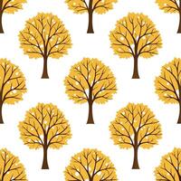 Autumn trees seamless tile pattern with vibrant maple and oak leaves for warm home decor concept as Vibrant maple and oak leaves arranged seamlessly to create warm and inviting aut Clear Set 3 vector