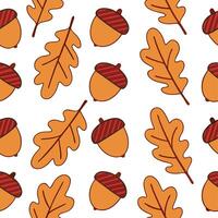 Autumn seamless pattern with acorns oak leaves and warm autumn colors for a natural woodland design concept as Woodland autumn pattern with acorns oak leaves and warm colors perfec Clear vector