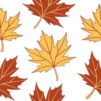 Autumn leaves seamless pattern with soft transitions between rich oranges reds and yellows for a balanced natural fall look concept as Soft autumn leaves pattern with smooth transi Clear vector