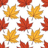 Autumn leaves seamless pattern with rich red orange and yellow hues for vibrant fall designs concept as Vibrant autumn leaves pattern with rich red orange and yellow hues perfect f Clear vector