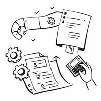 Automation Technology Integration concept as A business integrates advanced automation technology to enhance process efficiency and reduce manual errors in Photo Stock Concept Clear vector