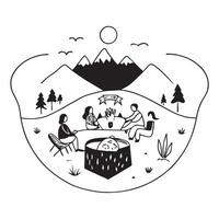 Alpine Meadows Picnic concept as Families enjoy a picnic in the vibrant Alpine meadows surrounded by panoramic mountain views and wildflowers in Photo Stock Concept Clear Set 2 vector