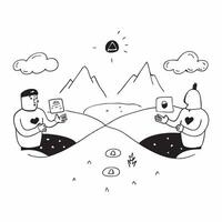 Alpine Meadow Meditation concept as Individuals meditating in serene Alpine meadows connecting deeply with the tranquil and restorative natural environment in Photo Stock Concept Clear vector