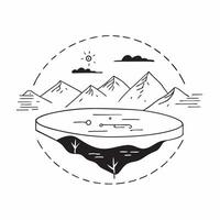 Alpine Lake Tranquility concept as High in the mountains a serene alpine lake offers breathtaking views and a sense of solitude surrounded by peaks in Photo Stock Concept Clear Set 2 vector