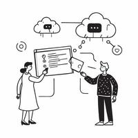 AI and Machine Learning on Cloud concept as A tech conference where experts explore the integration of AI and machine learning with cloud technologies in Photo Stock Concept Clear vector