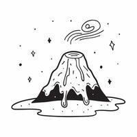 Active Volcano Night Sky concept as An active volcano under a starry night sky with a trail of lava illuminating the darkness in Photo Stock Concept Clear vector