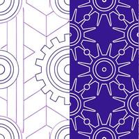 Abstract seamless pattern featuring neon fractal designs and digital grids creating a futuristic interface with intricate details concept as A detailed scene displaying neon fracta Clear Set 2 vector