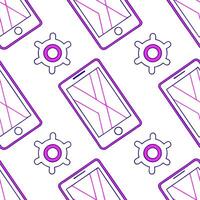 Abstract digital futuristic seamless tile interface pattern vibrant neon grid minimal tech art cyber design dynamic modern innovation concept as Isolated white balance scene Clear vector