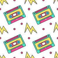 80s neon seamless pattern with glowing elements and vibrant contrasts for modern designs concept as Glowing 80s neon pattern with vibrant contrasts ideal for modern and eye catchin Clear vector