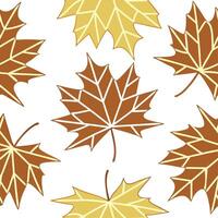 Abstract autumn leaves seamless pattern with geometric leaf shapes and earthy tones for modern fall designs concept as Modern autumn leaves pattern with geometric shapes and earthy Clear vector
