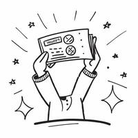 Winning a lottery ticket concept as A person holding a winning lottery ticket symbolizing a good day filled with luck surprise and joy in Photo Stock Concept v1 vector
