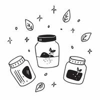 Watercolor tiles with glass jar icons concept as Seamless watercolor tiles featuring glass jar icons symbolizing sustainable storage solutions and the zero waste movement in an art v1 vector