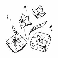 Watercolor tiles with cute orchids and violets concept as Seamless watercolor tiles featuring minimal cute orchids and delicate violets creating a sophisticated and unique gift wra v1 vector