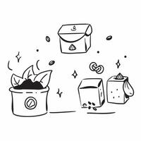 Watercolor tiles with compost bin symbols concept as Seamless watercolor tiles featuring compost bin symbols encouraging composting as part of a zero waste lifestyle in a visually v1 vector