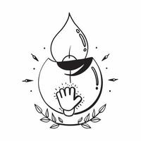 Water drop reflecting eco friendly business concept as A water drop on a blade of grass reflecting an eco friendly business icon illustrating the harmony between sustainability and v1 vector