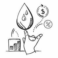 Water drop reflecting digital stock market concept as A water drop on a petal reflecting a digital stock market display symbolizing the integration of natural elements and financia v1 vector