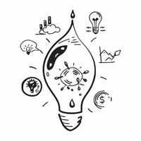 Water drop reflecting business innovation concept as A water drop on a blade of grass reflecting business innovation icons symbolizing the blend of natural elements and technologic v1 vector