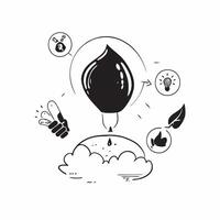 Water drop reflecting business meeting concept as A water drop on a flower reflecting a business meeting symbolizing the integration of natural elements and corporate life in Phot v1 vector