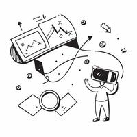 Virtual reality financial simulations concept as Virtual reality financial simulations for training and education highlighting the immersive and innovative future of financial lear v1 vector
