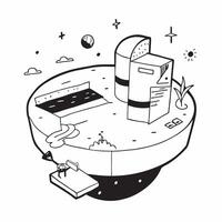 Virtual reality relaxation zones concept as A futuristic resort with virtual reality relaxation zones offering an immersive and cutting edge way to unwind in Photo Stock Concept v1 vector