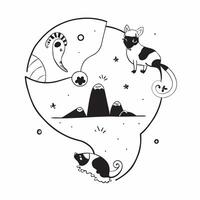 Unseen wildlife in Madagascar concept as Discover Madagascars unseen wildlife from unique lemurs to exotic chameleons Explore the islands diverse ecosystems and experience its unp v1 vector