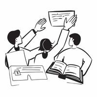 University students in a study group concept as University students collaborating in a study group emphasizing teamwork and peer learning in higher education in Photo Stock Concep v1 vector